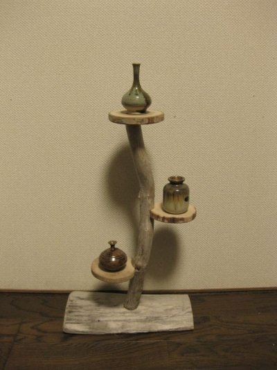 画像1: 流木ディスプレイ棚013